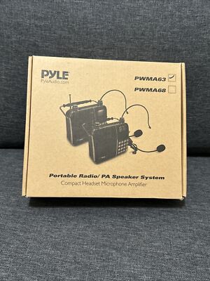 Pyle PWMA63 Portable Karaoke Radio & PA Speaker System Compact Headset Microp...