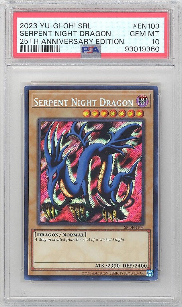 PSA 10 - YuGiOh Card 25th Anniversary SRL-EN103 - SERPENT NIGHT