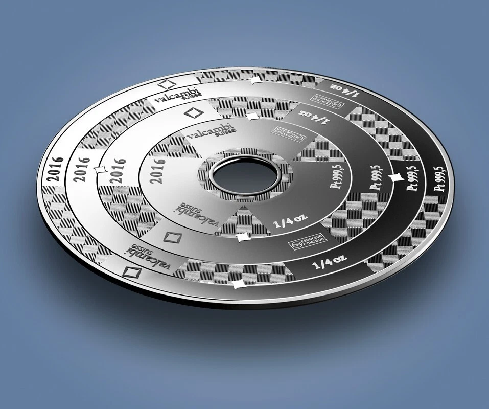 2016 Valcambi Armillary 1 oz Platinum Combibar (4 x 1/4 oz) - Hard Assay - Image 2 of 4