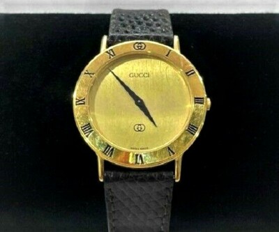 Gucci  Watch with brown leather band 
In working condition with new battery WOMEN main image 4