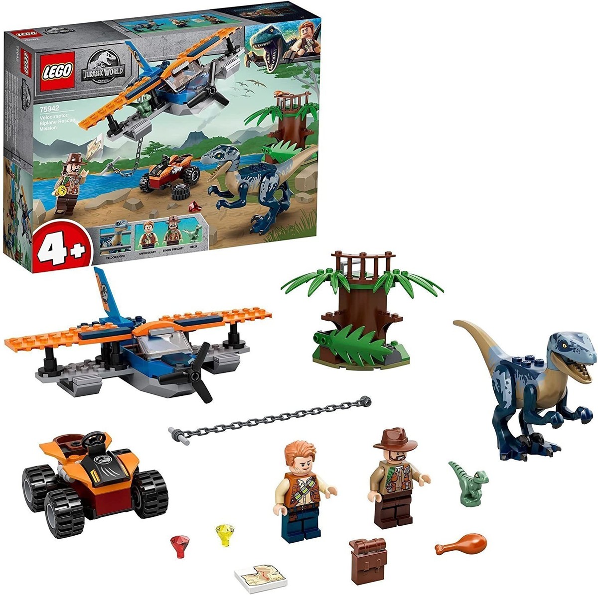 LEGO Jurassic World: Velociraptor: Biplane Rescue Mission (75942