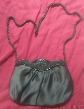 Black Satin/Beaded Vintage ATG Handbag