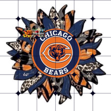 Sublimation Print Bears Football Sunflower Ready to Press Heat Transfer