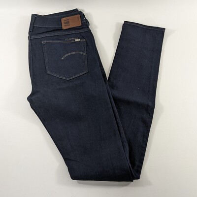 G-Star Raw 3301 Contour High Skinny Blue Denim Jeans Mens Size 27x32