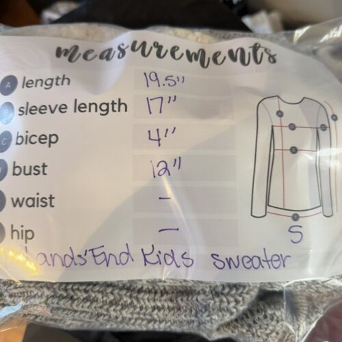 Lands' End Kids Sweater Solid Grey Size Small (4) Hooded Long Sleeve Knit - Picture 5 of 5