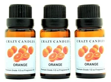 3 Orange 1/2oz Premium Grade Scented Fragrance Oil Crazy Candles