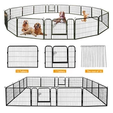 Pet Playpen Metal Heavy Duty Dog Exercise Protect PenDouble Door oldable Barrier