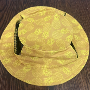 Heart to Tail Pet Dog Summer Bucket Hat M/L Yellow Pineapple