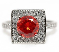 2CT Fire Garnet  Topaz 925 Genuine Sterling Silver Ring Jewelry Sz 6,7,8,9 MB2