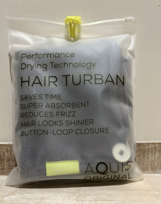 Aquis Super Absorbent Hair Towel Turban w/ Button Closure