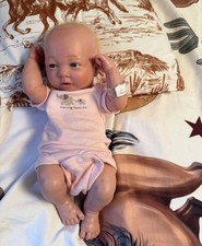 Vinyl Baby Doll Blue Eyes Blonde Straight Hair Light Complexion Outfit Diaper