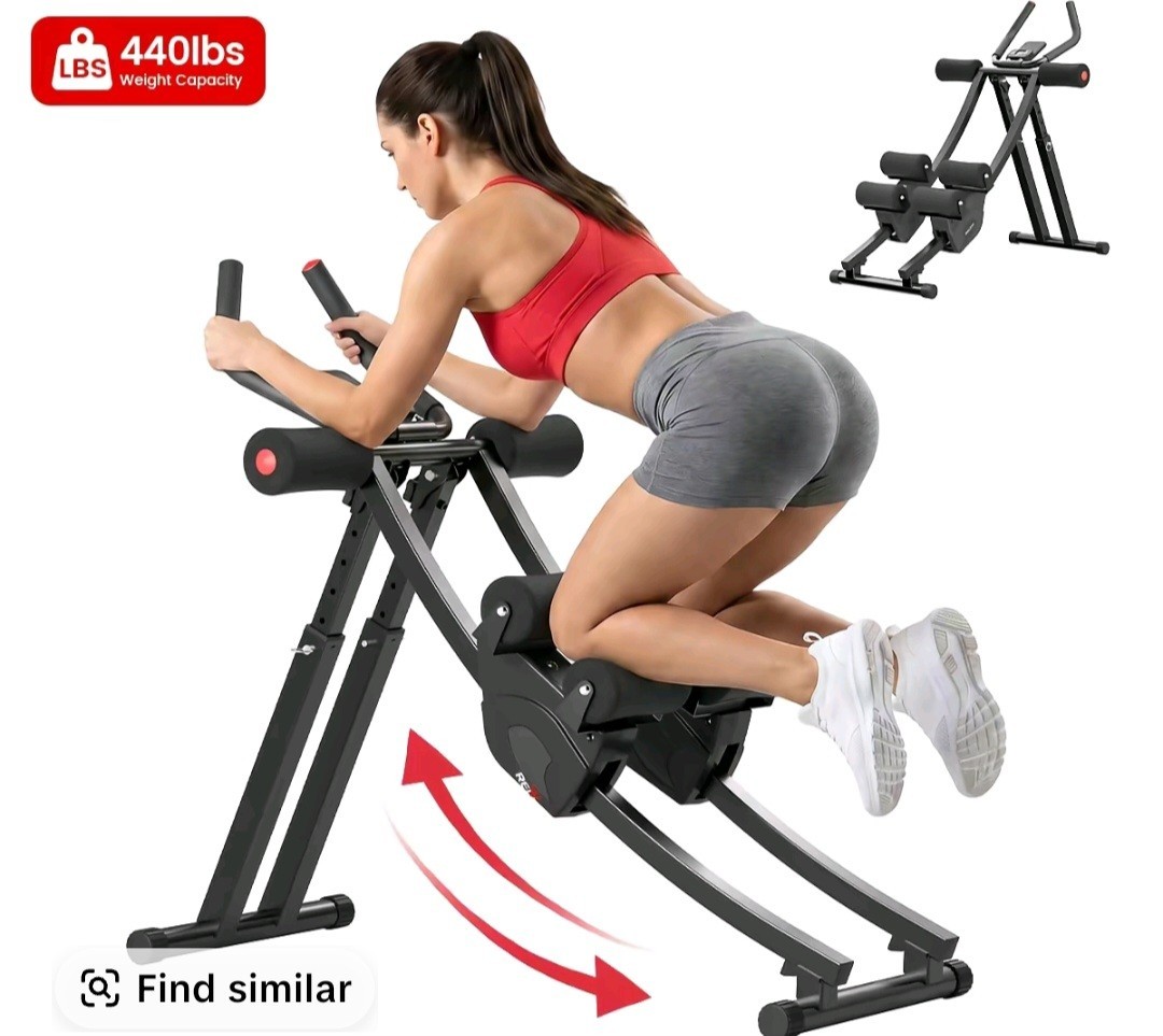 Máquina Entrenadora Ab Ajustable Doble Pista RELIFE con Monitor LCD, Límite 440LBS
