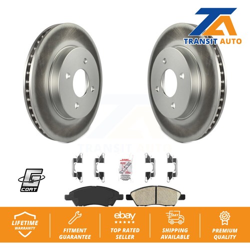 Front Coated Disc Brake Rotors And Ceramic Pads Kit For Nissan Micra Versa Note - Picture 1 of 11