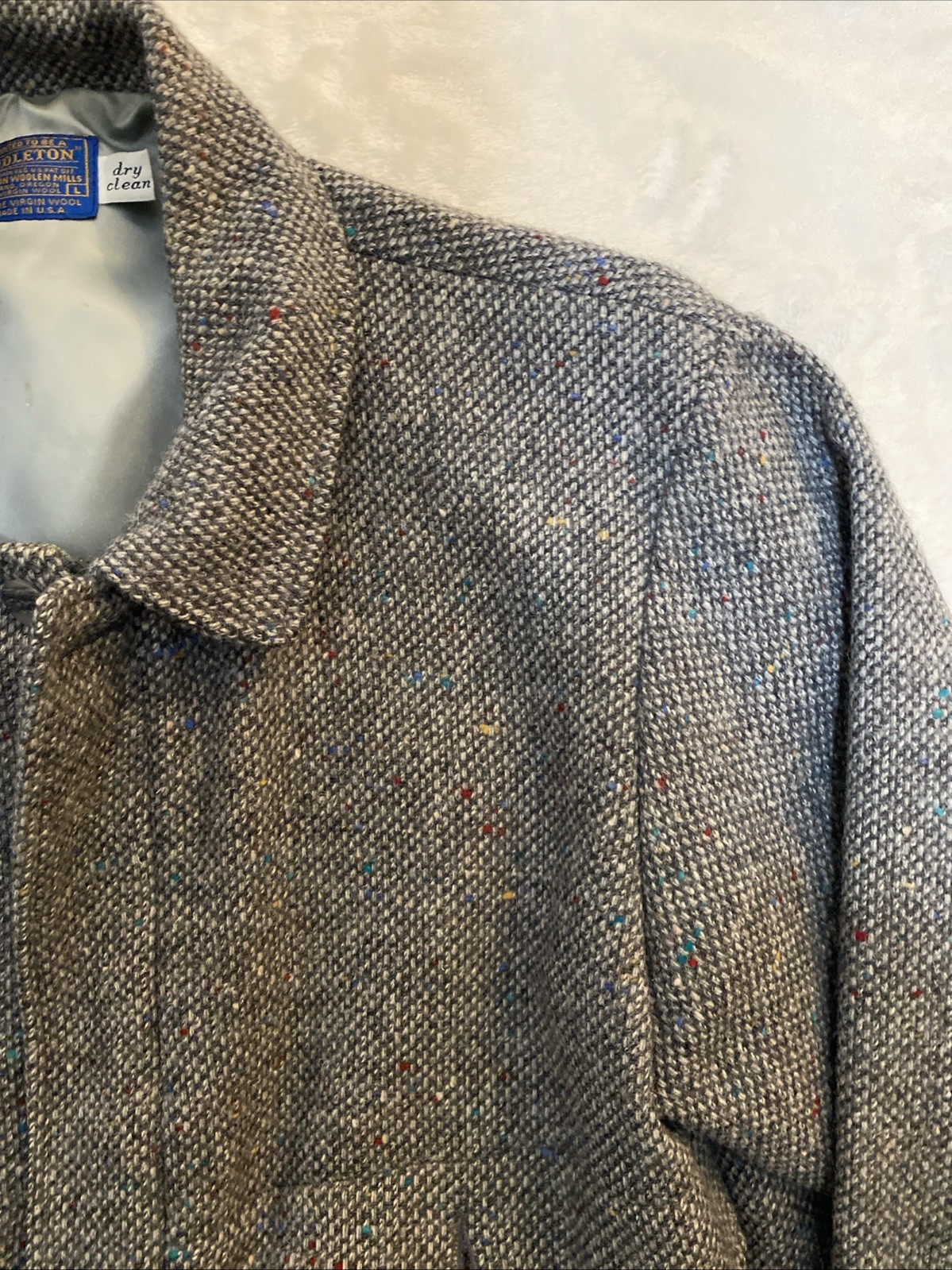 1970s Pendleton Tweed Bomber Jacket, Patch Pocket… - image 6