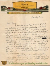 1936 John Deere Farm Equipment Sibert's Hardware Gadsden Al Letterhead & Cover