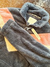 Simply Southern Gray/Pink Colorblock 1/4 Zip Fleece Sweatshirt S