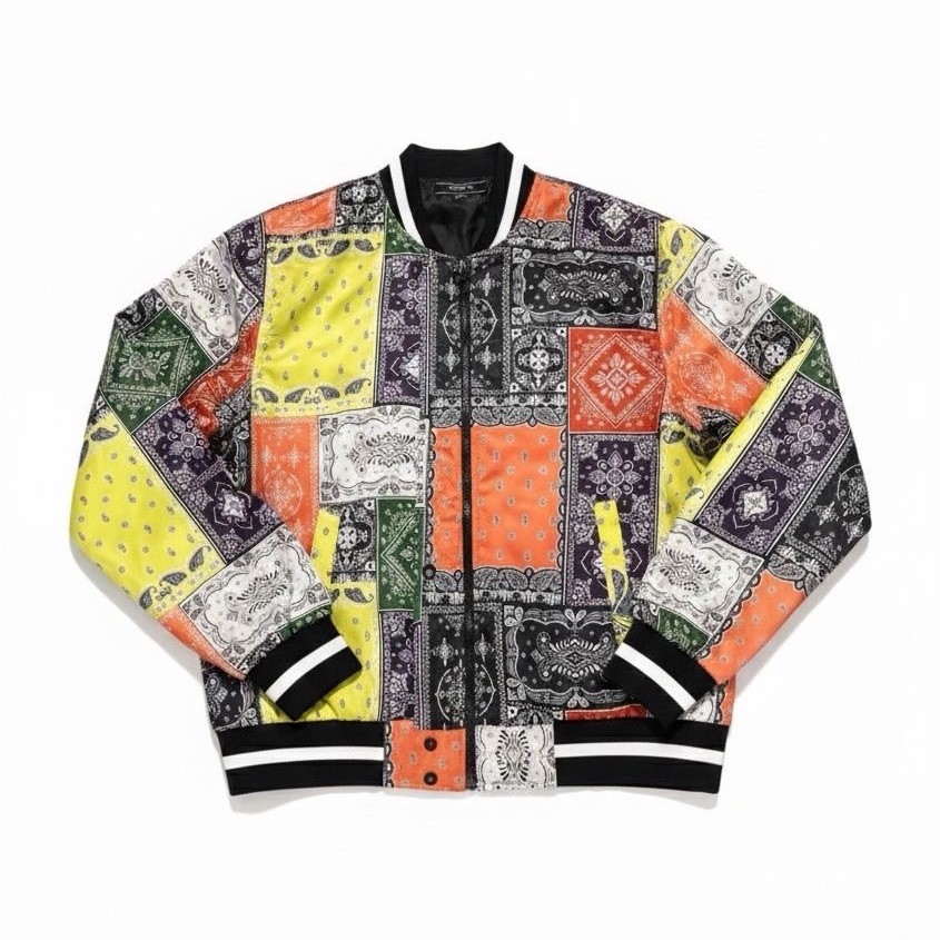 FOREVER 21 Patchwork Quilted Geometric Multicolor… - image 1