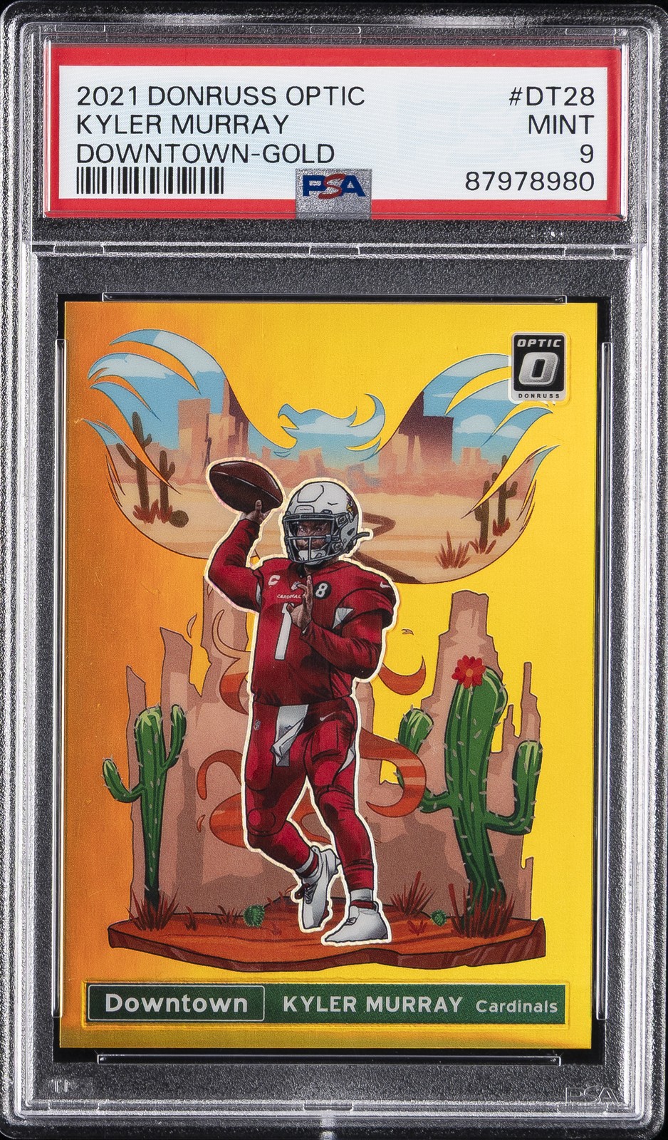 2021 PANINI DONRUSS OPTIC DOWNTOWN GOLD #DT28 KYLER MURRAY 8/10 PSA 9
