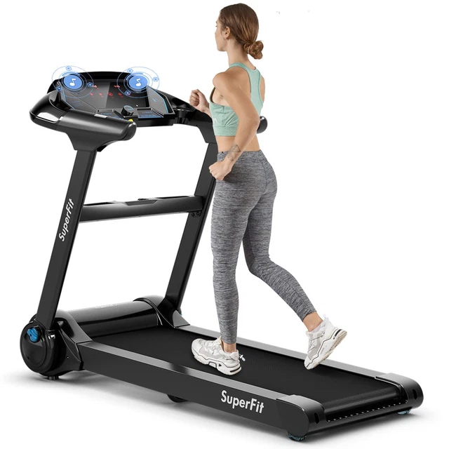 SuperFit Tapis de Course Pliable 2.25HP Machine de Course avec APP Fréquence Cardiaque
