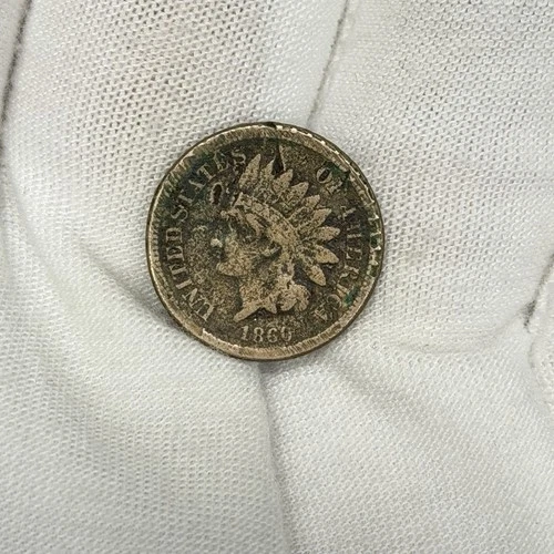 1860-P 1c Indian Head Penny One Small Cent Philadelphia US Coin ROUNDED BUST!