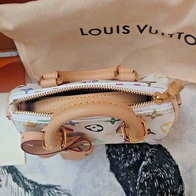 Louis Vuitton x Takashi Murakami M13391 Nano Speedy White Genuine