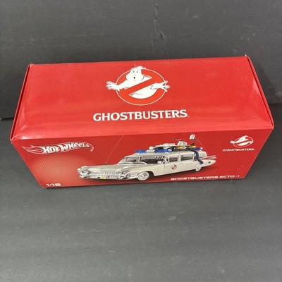 1:18 Hot Wheels 1959 Cadillac Miller GHOSTBUSTERS ECTO-1 White