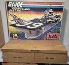 1985 W BOX INSERTS GI JOE USS FLAGG AIRCRAFT CARRIER COMPLETE MISSING Keel GUN