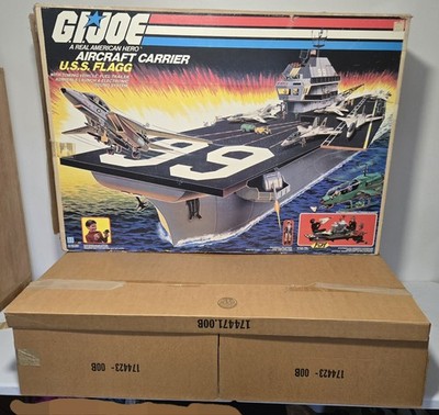 1985 W BOX INSERTS GI JOE USS FLAGG AIRCRAFT CARRIER COMPLETE MISSING Keel GUN