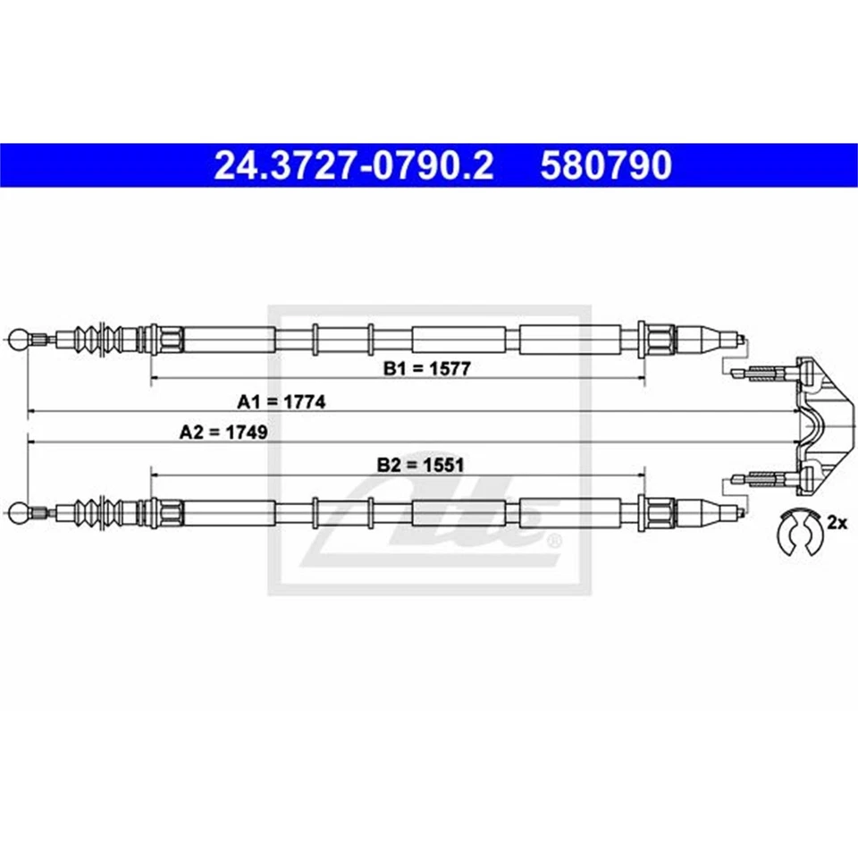 Ate Câble De Frein Ensemble Câble De Frein À Main Compatible Avec Opel Zafira B - Photo 2/2