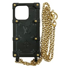 Louis Vuitton Re Trunk iPhone Case 14 Pro M81997 Black Women USED