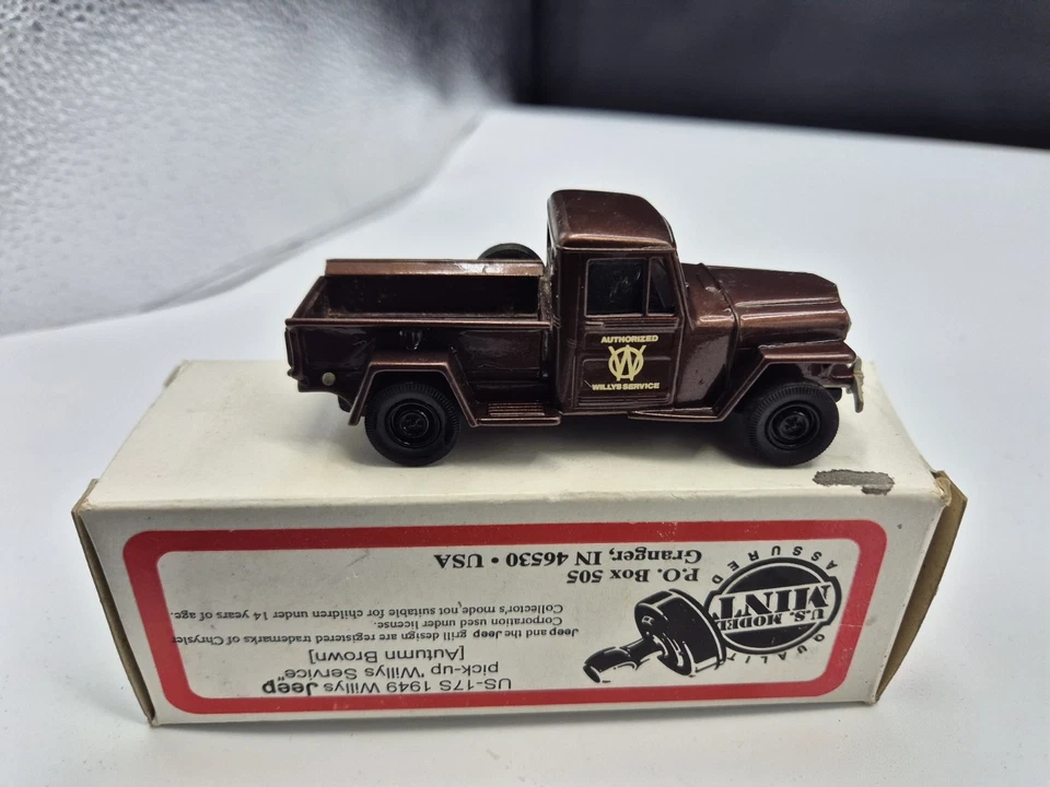 JEEP WILLYS PICK UP 1949 WILLYS SERVIVE MARRON BROWN 1/43 US MODEL MINT US 17 S - Photo 2/4