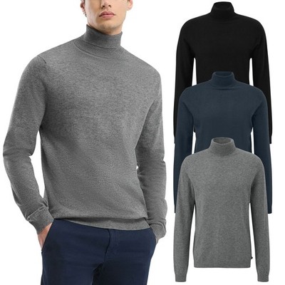 QS by s.Oliver Herren Pullover mit Rollkragen cleanes Design gerader Schnitt