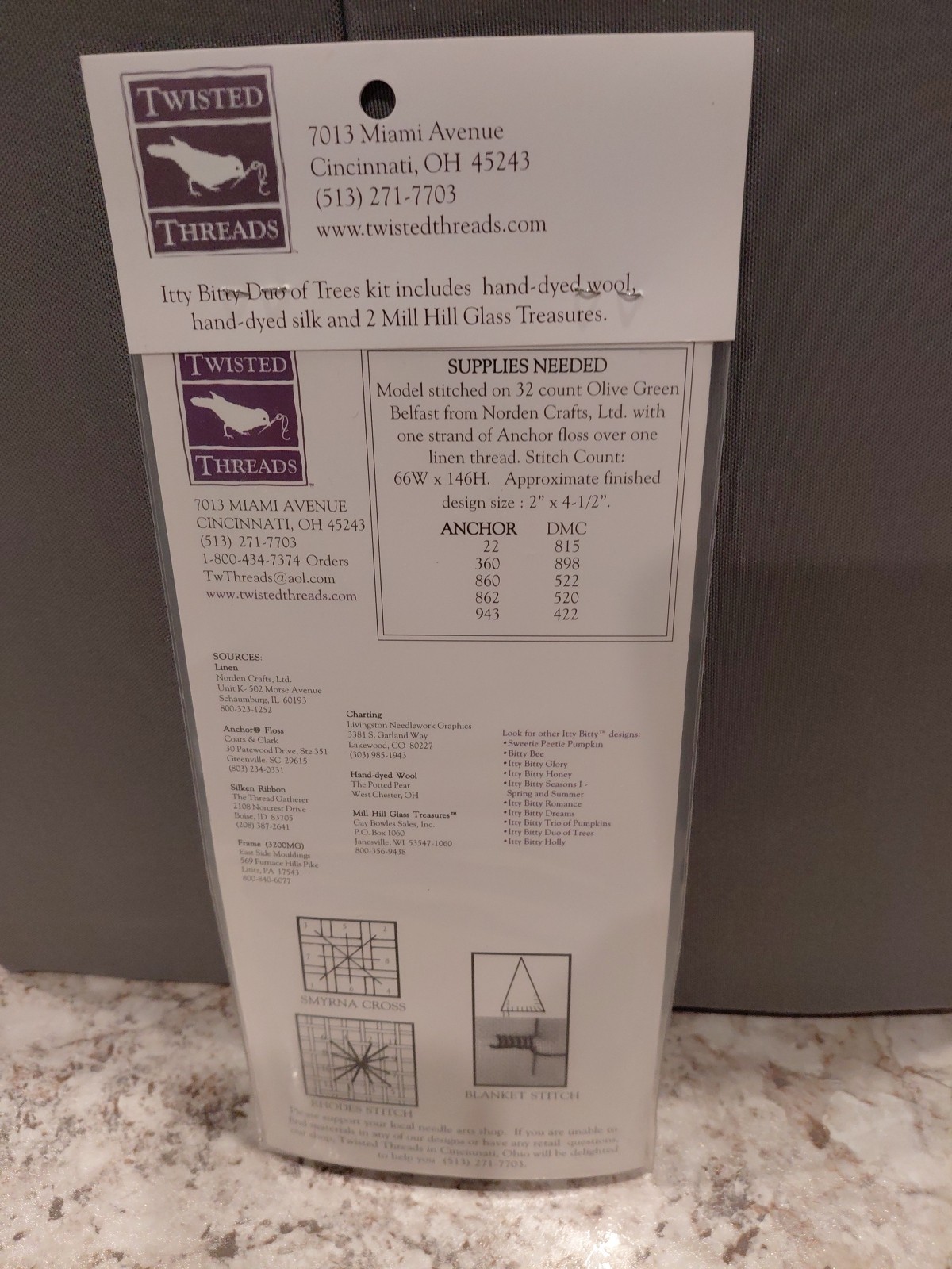 Twisted Threads-Itty Bitty Duo of Trees Kit