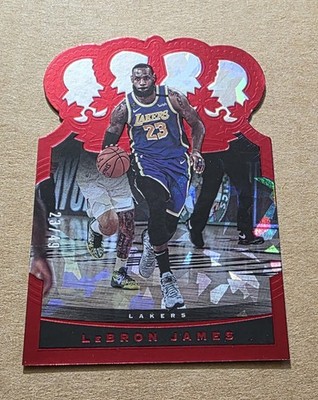 2021-22 Panini Crown Royale LeBron James #1 Crystal Red 23/49 Lakers JERSEY#