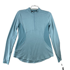 Spyder Active Top Women's Size M Blue 1/4 Zip Pullover Base Layer Logo Stretch