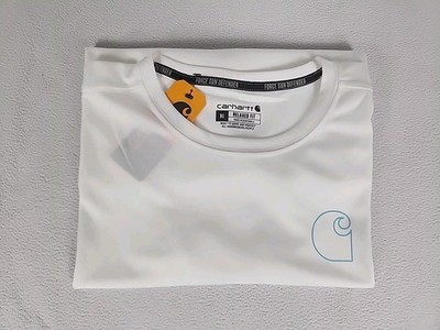 Carhartt Force Sun Defender Relaxed Fit Long Sleeve T-Shirt Mens XL White UPF 50
