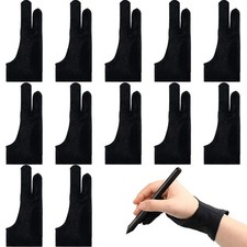 12 Pcs Artist Gloves Two Fingers Drawing Gloves for Paper Sketching Drawing