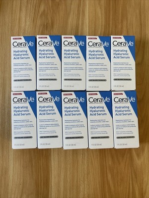 10 PACK Cerave Hydrating Hyaluronic Acid Face Serum - 1oz. (30ml)