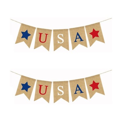  2 Pieces USA Flag -Banner Party -Dekoration Zum Unabhängigkeitstag