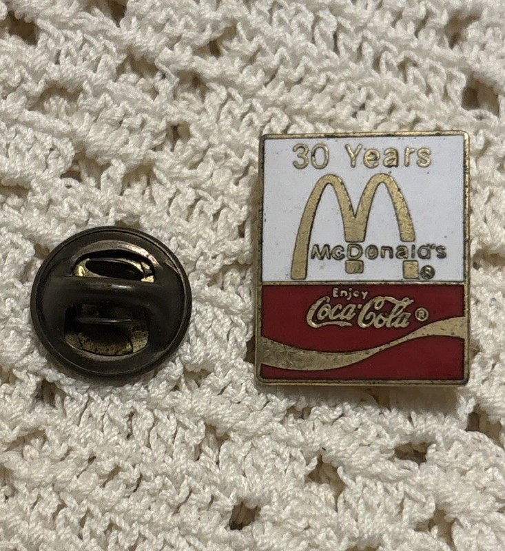30 Years McDonald’s And Coca Cola Lapel Pin Collectable