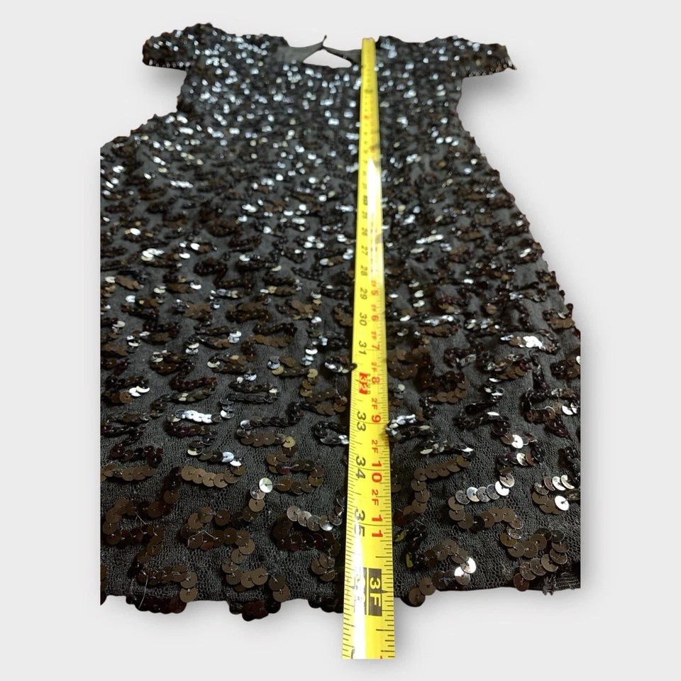 Nuevo con etiquetas Vestido David Rose Vintage Años 90 Cuentas Negro Lentejuelas Cóctel Aleta Talla 6 Foto 2 de 4