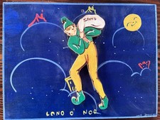 Vintage 1930s-40s Uncle Bernie's Folk Art Nursery Rhyme Wall Plaque Hand Painted