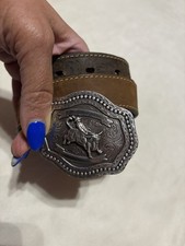 Belt Red River Kids Brown Leather 28 Rodeo Removable Buckle Western
