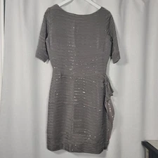 NWT Sachin + Babi Isabelle Silk Sequin Cocktail Dress Women's 6 Gray Knee Length