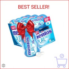 Mentos Pure Fresh Sugar-Free Chewing Gum with Xylitol, Fresh Mint, 50 Piece Bott