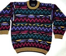Vintage COOGI Australia 100 Pure Wool Sweater Size M 90s Multicolor Rare Style