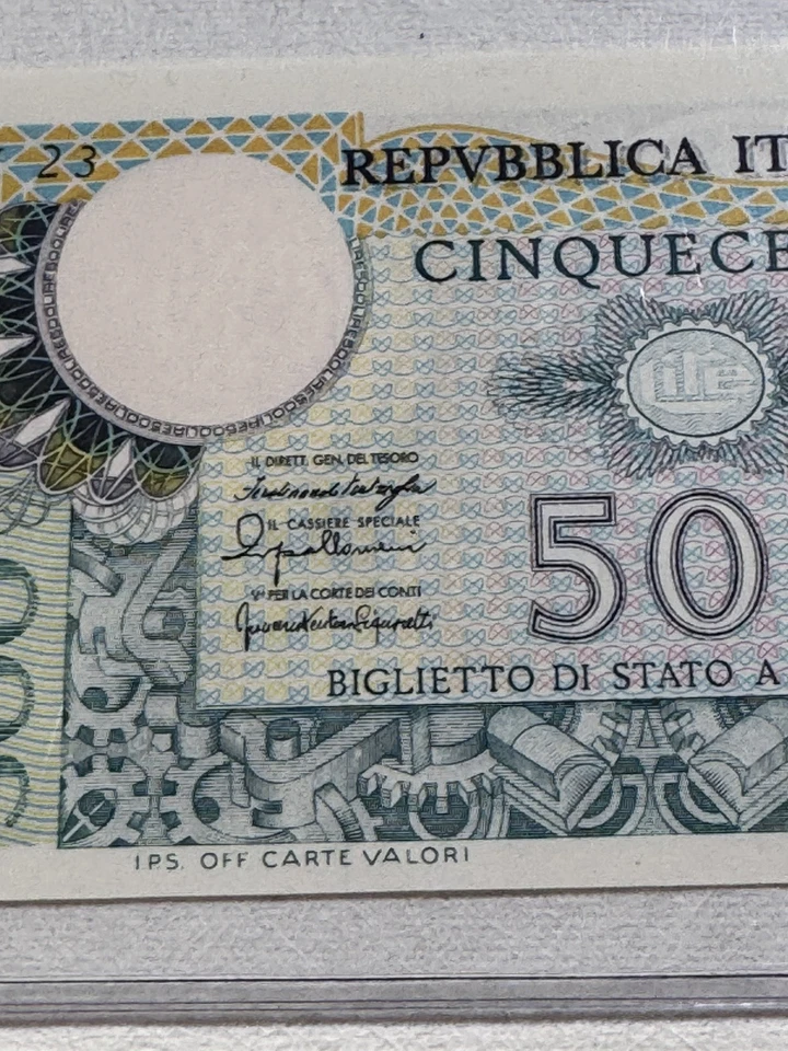1976 Italy 500 Lire Banknote featuring Mercury P# 95 - Image 3 of 4