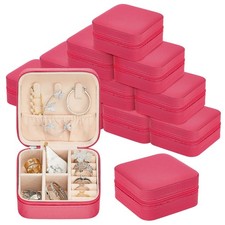 12 Pcs Travel Jewelry Case, Bridesmaid Gifts Mini Jewelry Organizer, PU Leath...