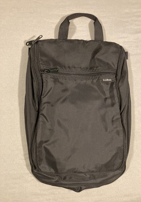 LL Bean Bag Hanging Toiletry Folding Cosmetics Personal Organizer Black 10''x15''