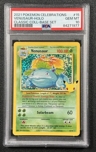 VENUSAUR HOLO PSA 10 2021 POKEMON SWSH CELEBRATIONS #15/102 CLASSIC COLL 1977
